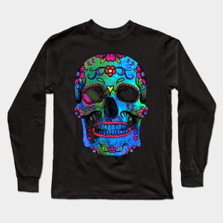 Bright skull for the celebration of the day of the dead - El Día de Muertos Long Sleeve T-Shirt